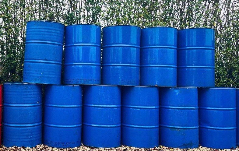 Barils en métal 220L. Plusieurs dispo. LIVRAISON possible, Enlèvement ou Envoi, Comme neuf, Métal