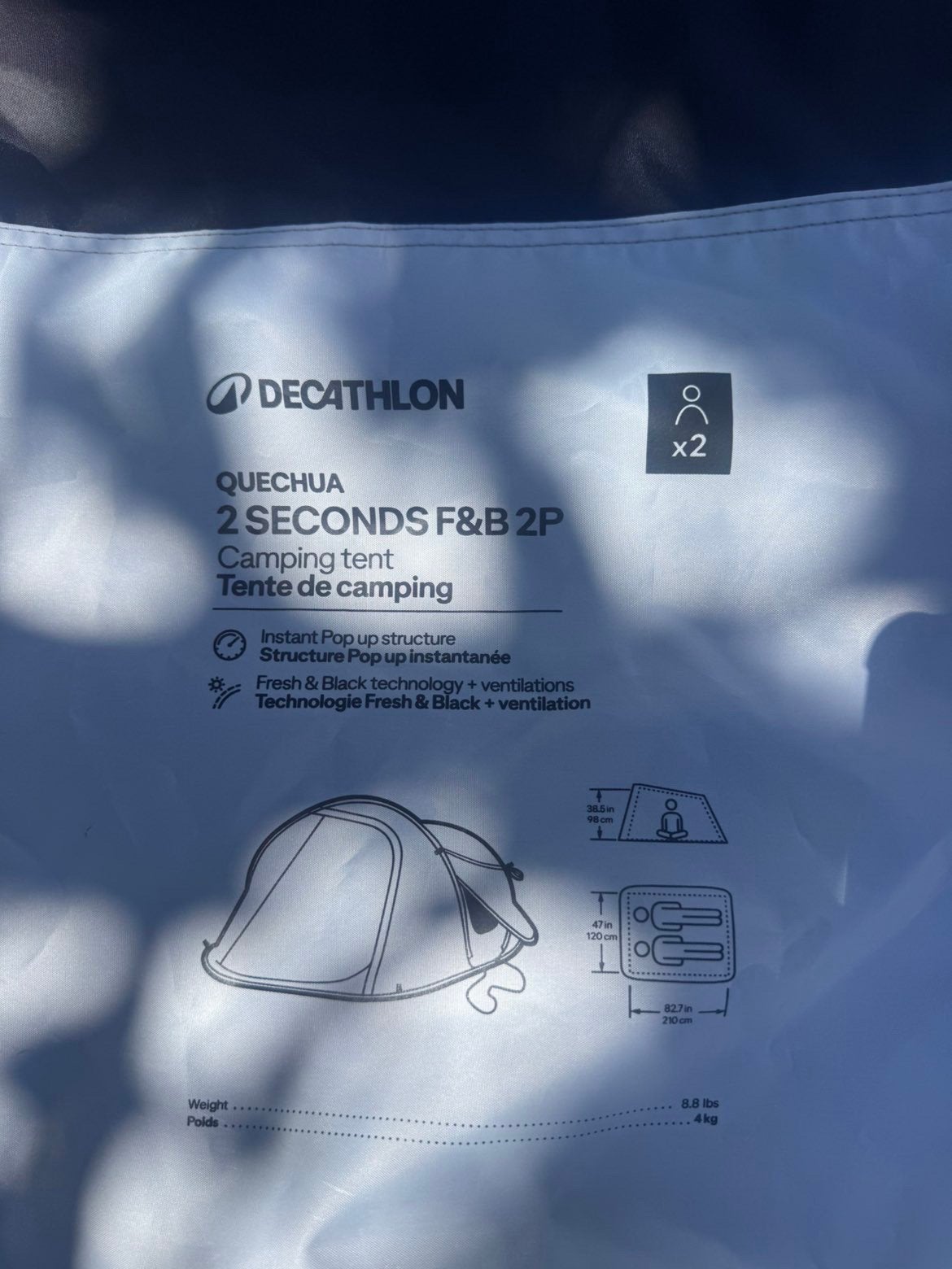 fresh&black 2 second pop up tent, Vacances
