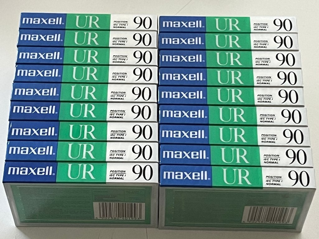 18x Maxell UR 90 Cassettebandjes - Nieuw!, Ophalen of Verzenden, Nieuw in verpakking, 2 t/m 25 bandjes, Onbespeeld