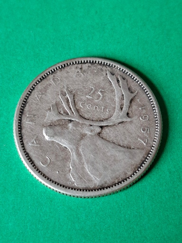 1957 Canada 25 cents en argent Elizabeth II, Envoi, Amérique du Nord, Monnaie en vrac, Argent