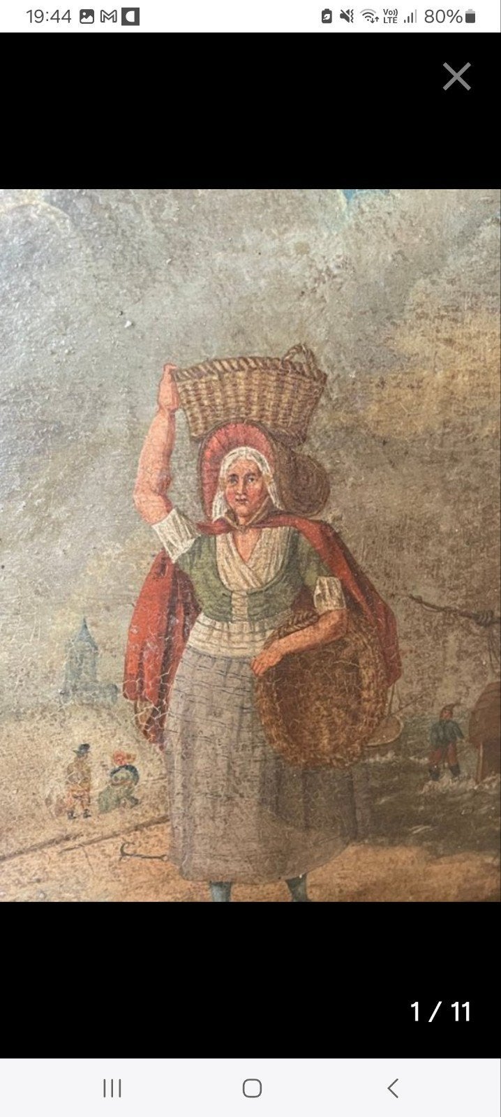 Belgische school (XIX) Retour de Peche, Ophalen of Verzenden
