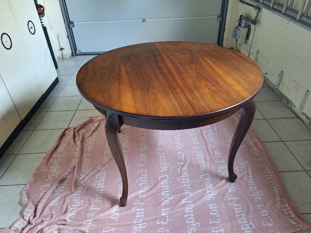 Vintage ronde uitschuifbare eettafel - Louis XV-stijl, Ophalen, Gebruikt, Rond, Vier personen