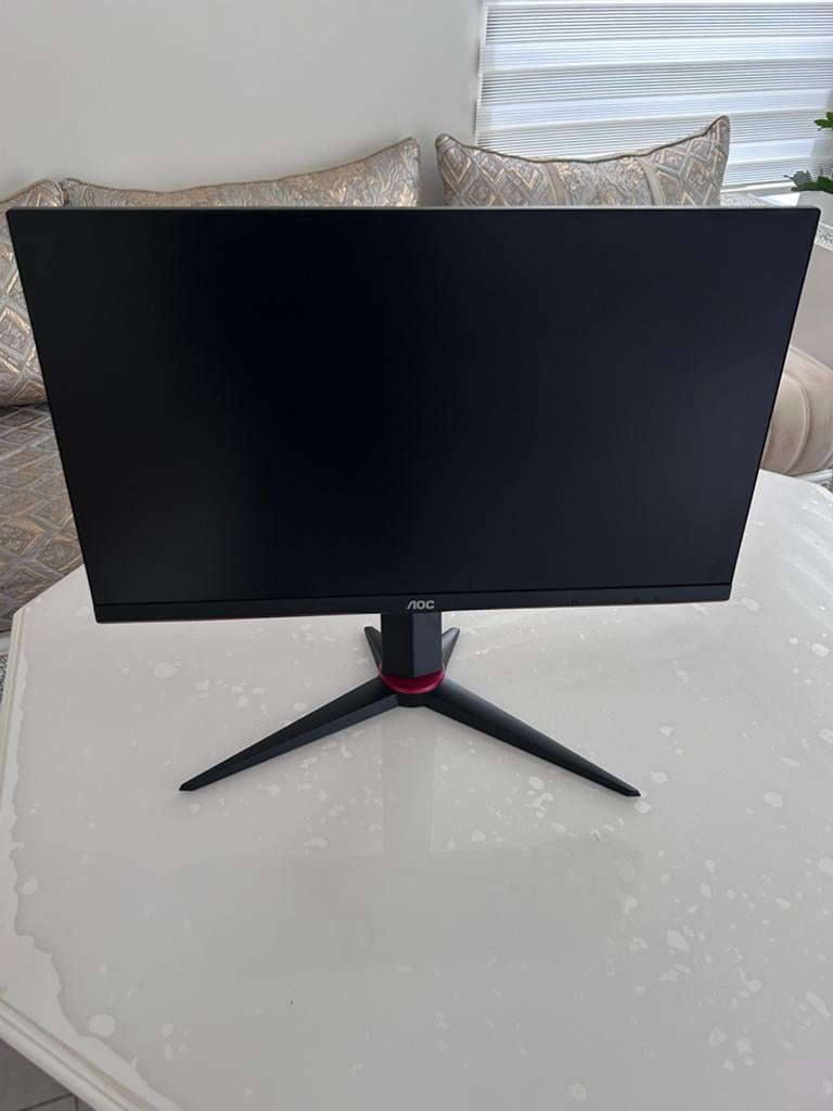AOC 24G2U/BK 144Hz Gaming Monitor + Arm + Kabel, HD, IPS, Zo goed als nieuw, DisplayPort