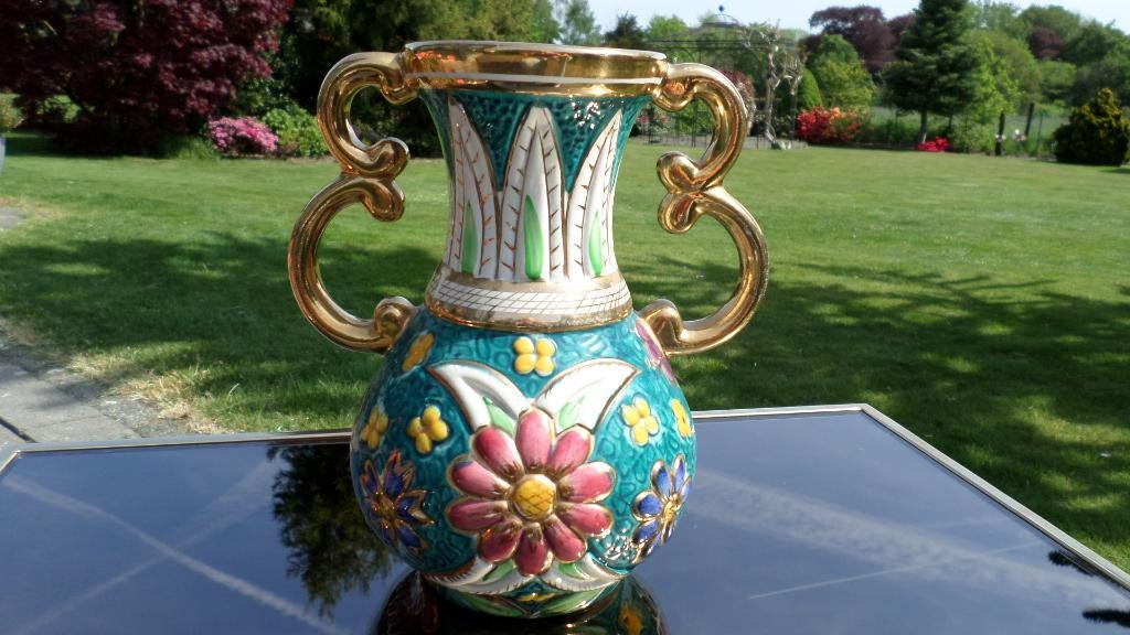 H. Bequet vintage aardewerken vaas, Antiek en Kunst, Ophalen of Verzenden