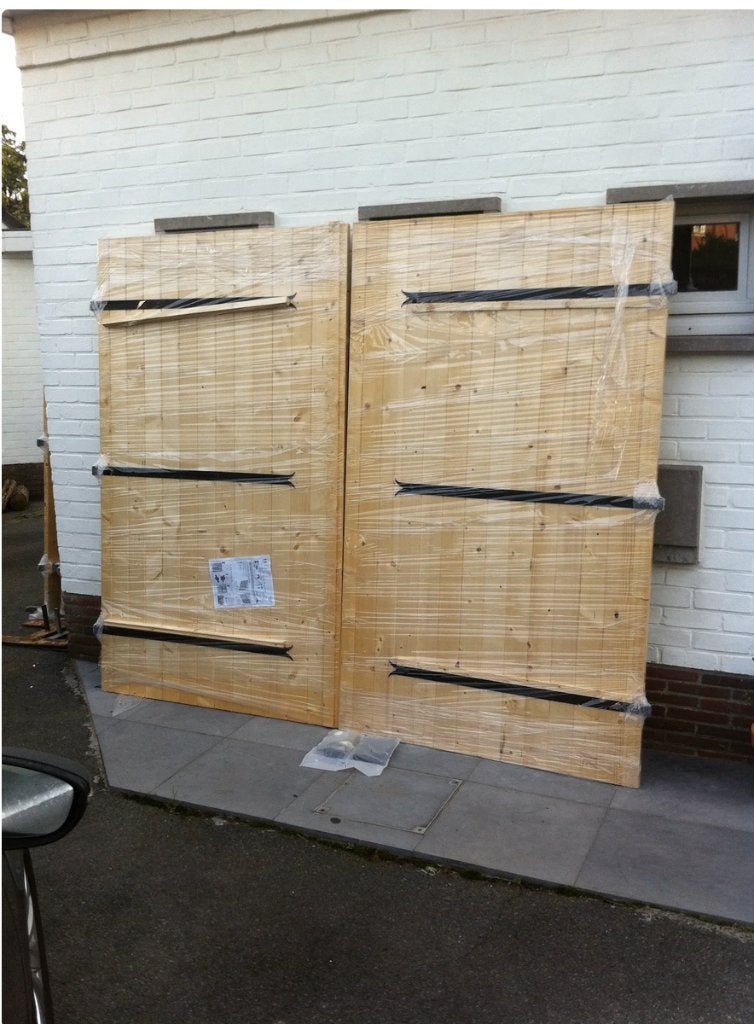 grenen garagepoort garagedeur, Doe-het-zelf en Bouw, Ophalen, Gebruikt, Garagedeur