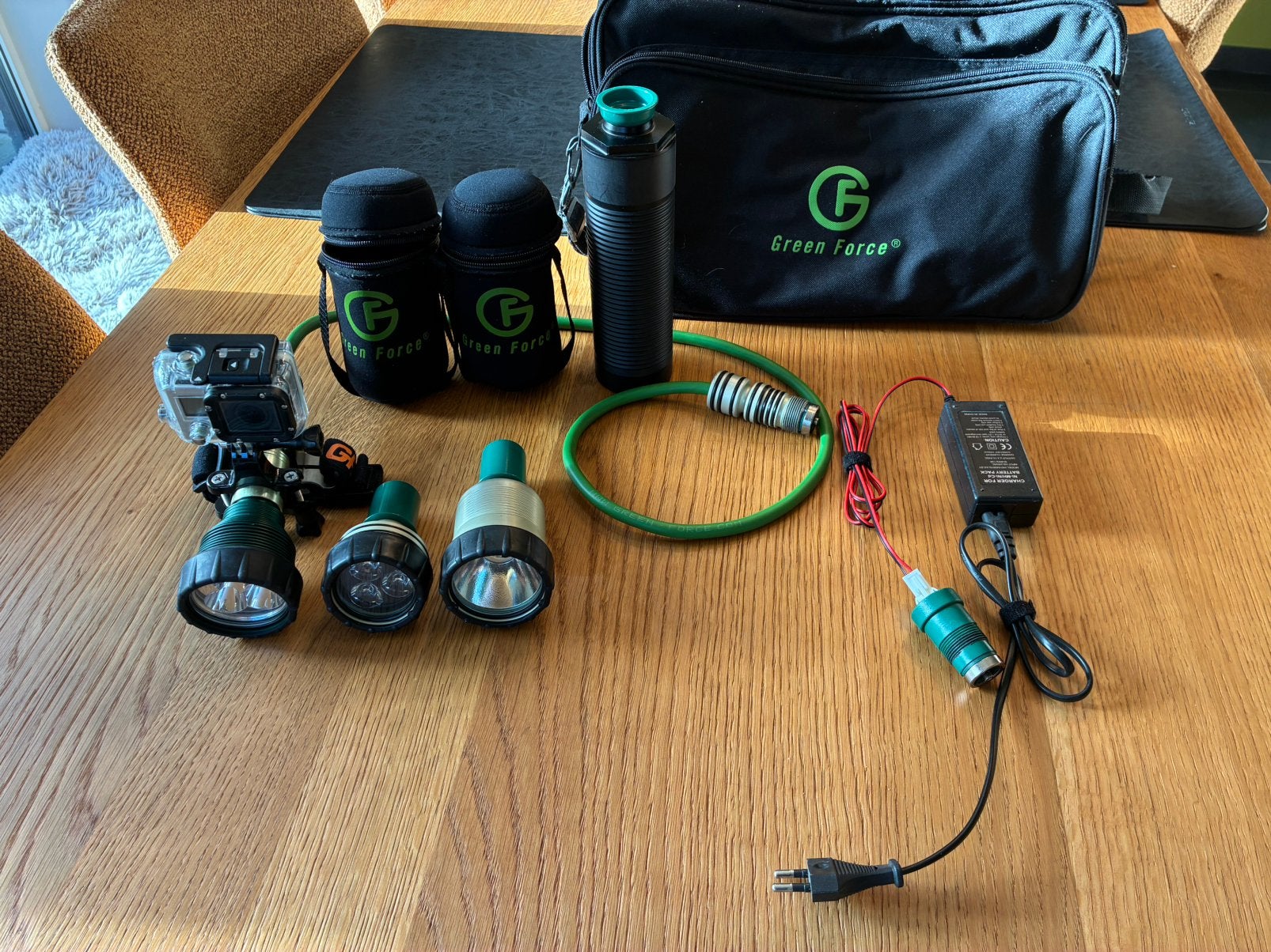 Duiklamp Greenforce, Watersport en Boten, Ophalen, Zo goed als nieuw, Duiklamp