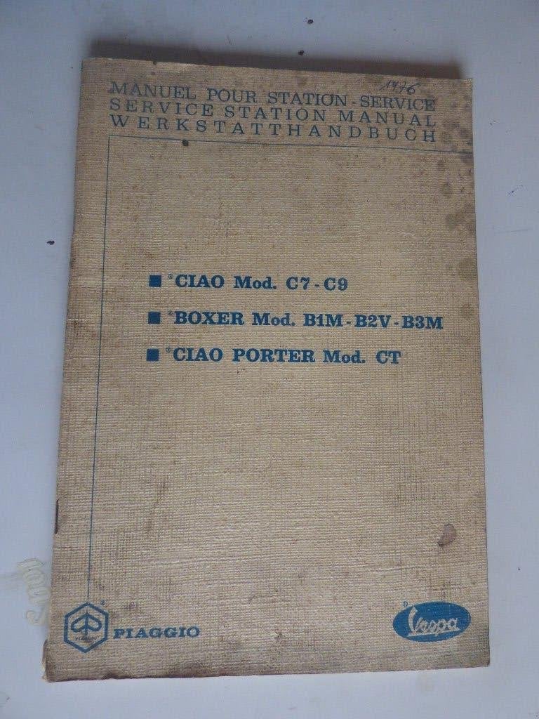 MANUEL D'ATELIER PIAGGIO VESPA CIAO - BOXER 1976, Enlèvement ou Envoi, Utilisé