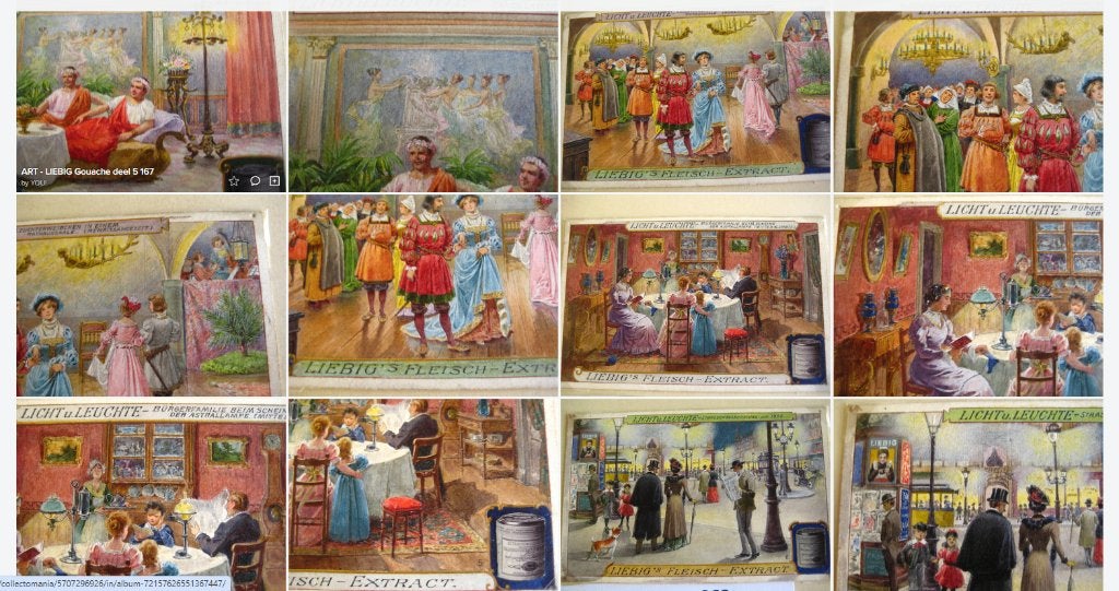 aquarellen besteld door Liebig's c1900; proef voor chromos, Verzamelen, Foto's en Prenten, Ophalen, Gebruikt, Voor 1940, Prent