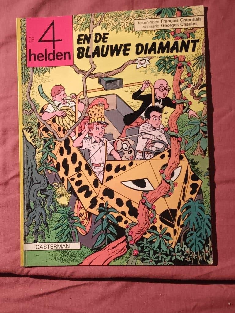 de 4 helden 13: de blauwe diamant, Boeken, Stripverhalen, Eén stripboek, Ophalen of Verzenden, Gelezen