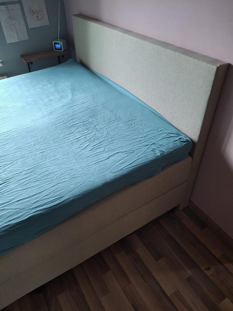 Mooie boxspring met topper 200x160, Ophalen, Tweepersoons, Zo goed als nieuw, 200 cm