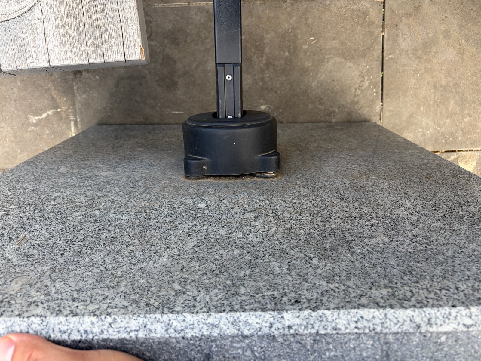 Zware granieten parasol voet met draaimechanisme, Ophalen of Verzenden, Zo goed als nieuw, Parasolvoet