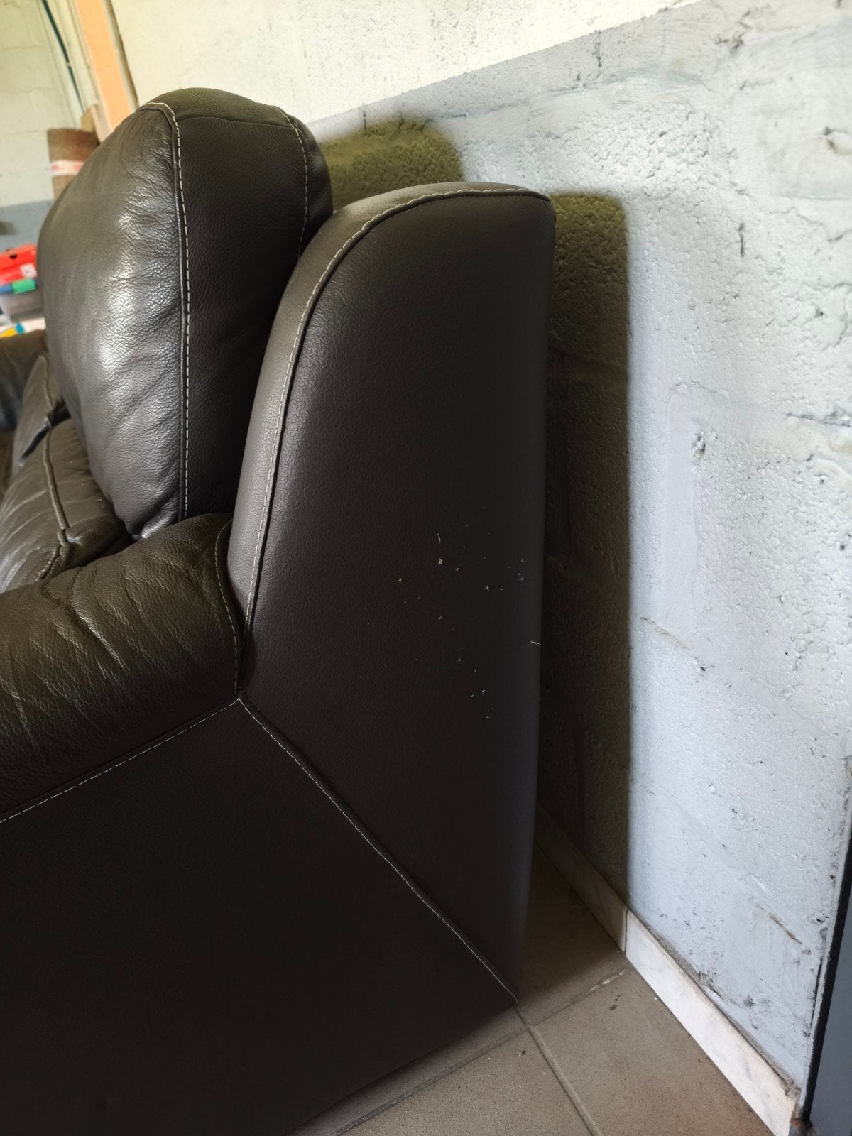 Salon en cuir (2,5 + 2 places), Maison & Meubles, Enlèvement, Utilisé, Banc droit, Cuir