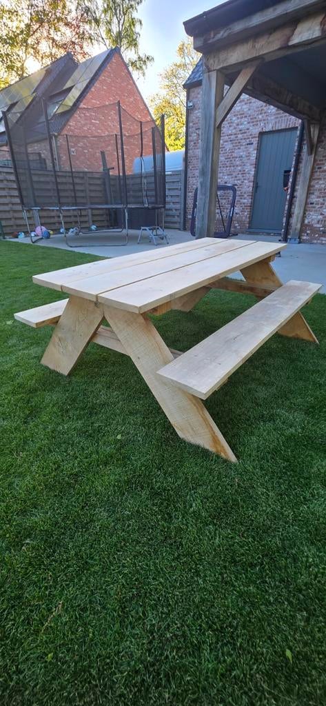 Massief eiken kinder tafel, Tuin en Terras, Picknicktafels, Ophalen