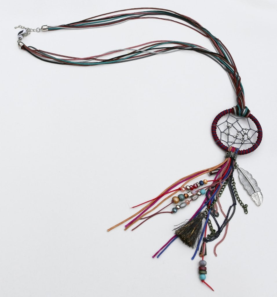 Gloednieuw! Mooie lange veelkleurige ketting, Handtassen en Accessoires, Ophalen of Verzenden, Nieuw