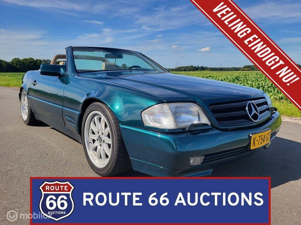 Mercedes-Benz SL 320 | 1996 | Route 66 Auctions, Auto's, Zwart, Mercedes-Benz, Bedrijf, Handgeschakeld