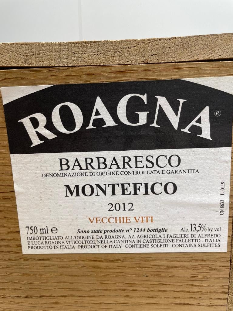 Roagna Wijn Barbaresco Montefico 2012 x6, Neuf, Pleine, Enlèvement, Vin rouge