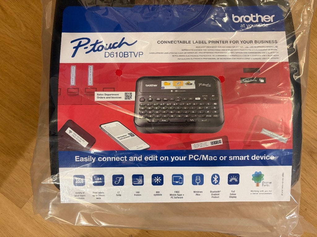 Label printer Brother-PT-D610BTVP, Informatique & Logiciels, Neuf, Qwerty, Enlèvement, Étiquette en bande