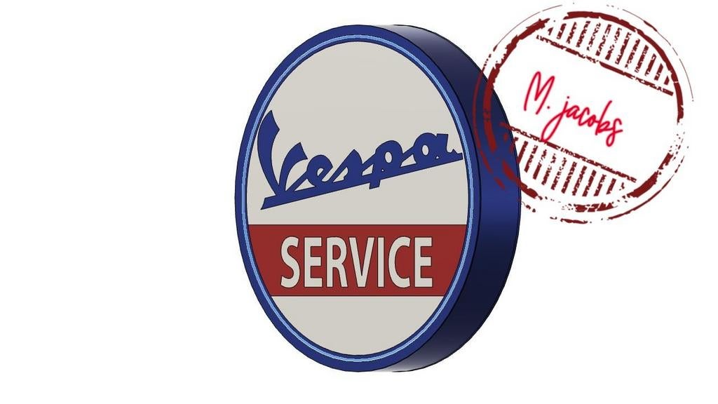 Une boîte publicitaire Vespa Service unique avec éclairage L, Enlèvement ou Envoi, Neuf, Table lumineuse ou lampe (néon)