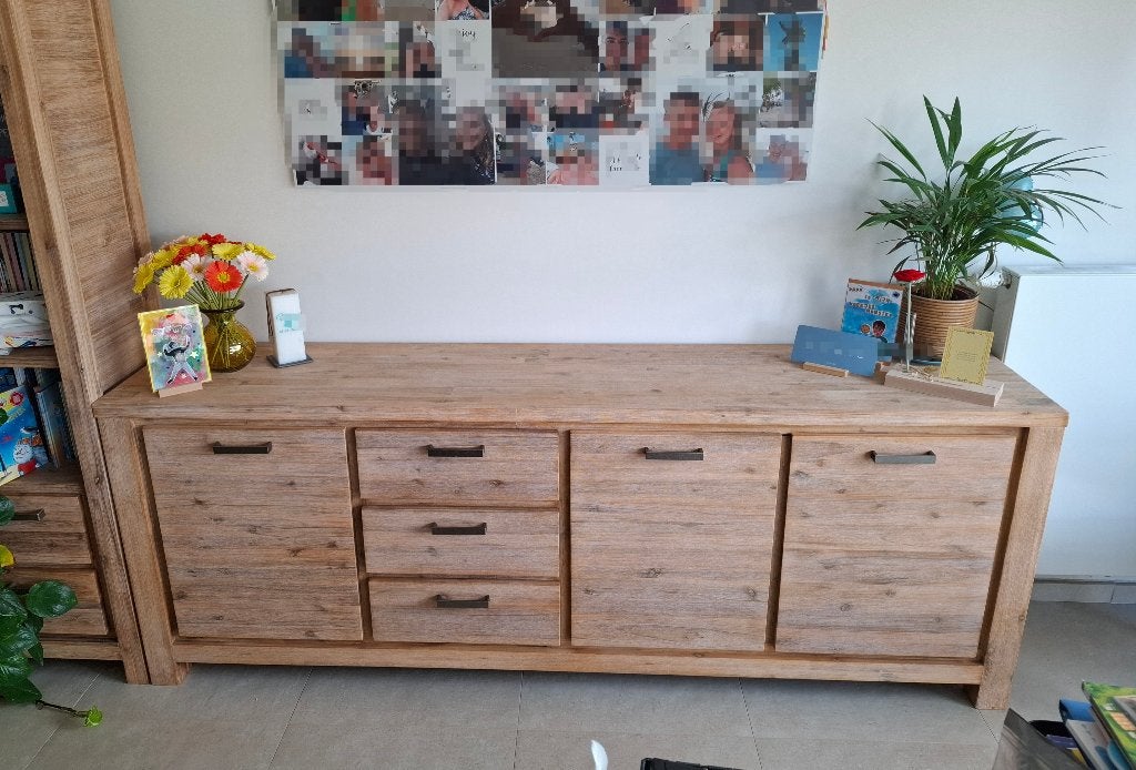 Volledige eetkamer - massief hout, Ophalen, Gebruikt, Landelijk