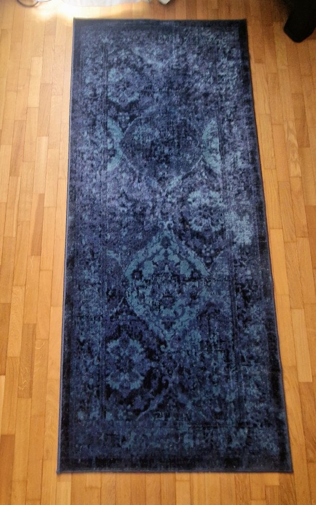 Tapis bleu / blue carpet, 150 à 200 cm, Comme neuf, Enlèvement, 50 à 100 cm