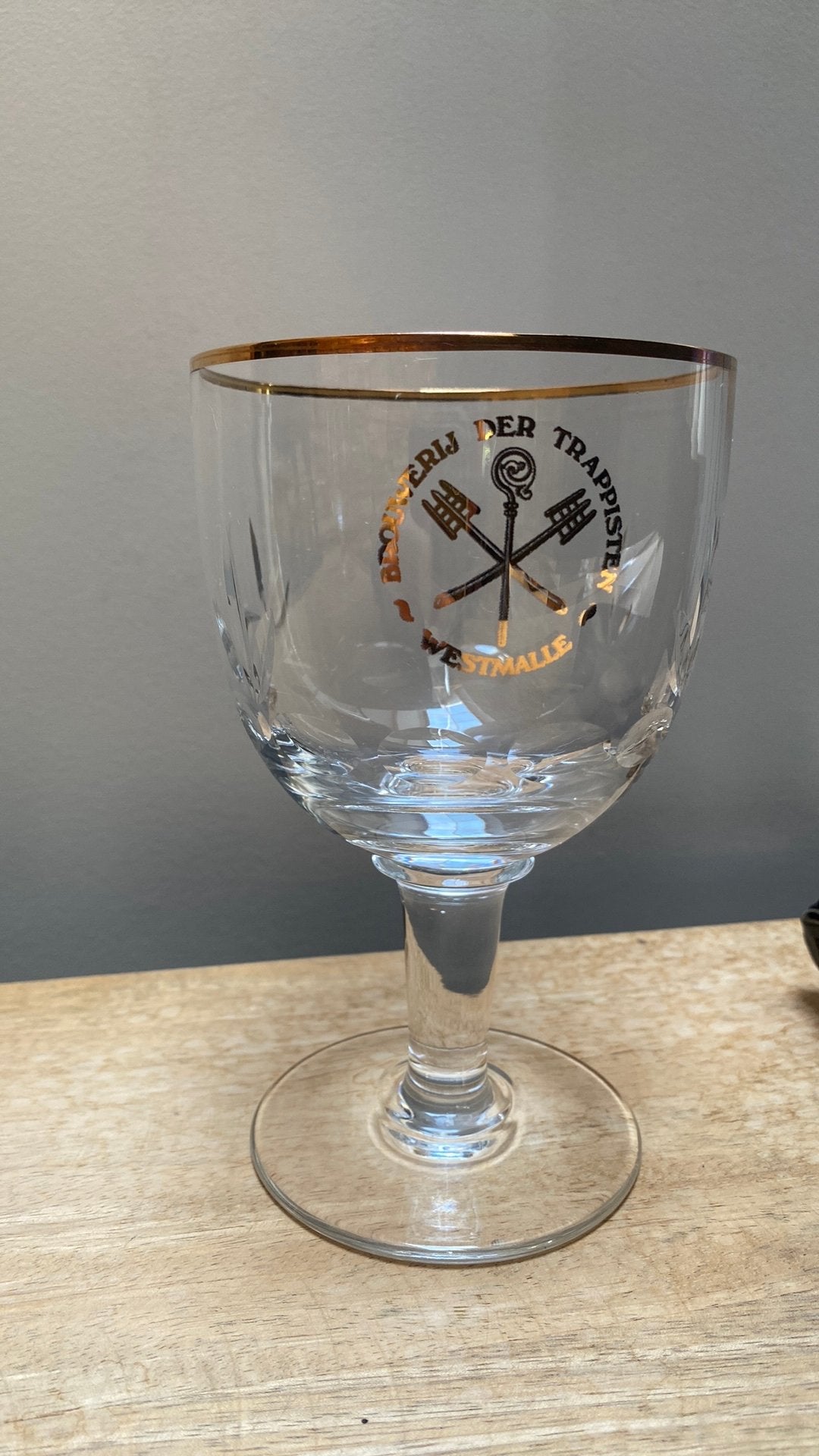 6 originele oude Westmalle Trappistglazen – gouden rand, Verzamelen, Ophalen, Nieuw, Glas of Glazen, Duvel