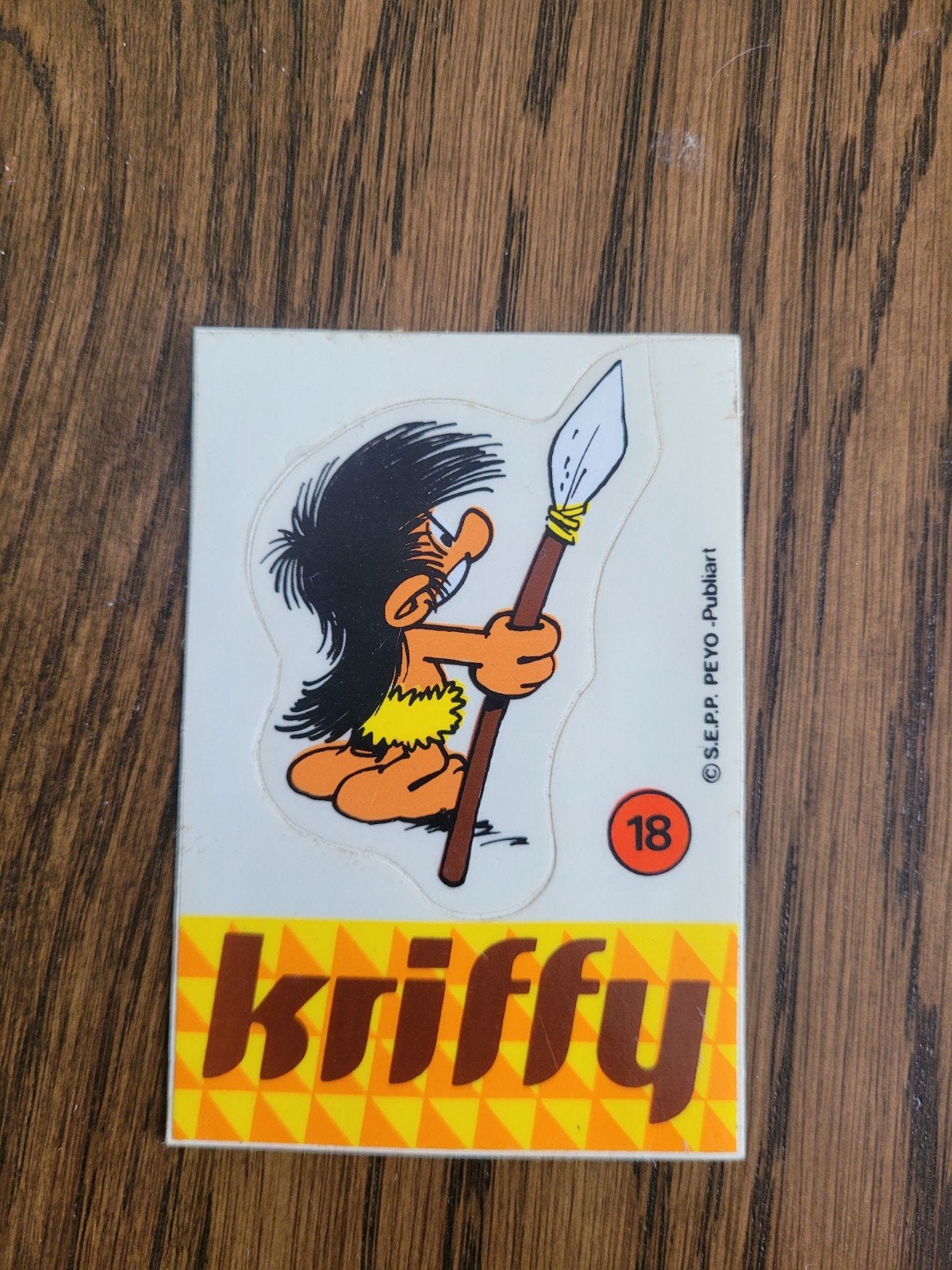 autocollant ancien Les Schtroumpfs Kriffy numéro 18, Collections, Enlèvement ou Envoi
