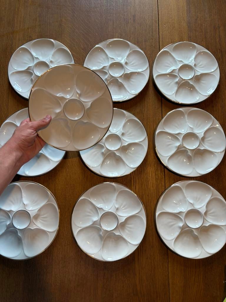 Bavaria Oyster borden set van 10, Gebruikt, Ophalen of Verzenden, Overige stijlen, Porselein