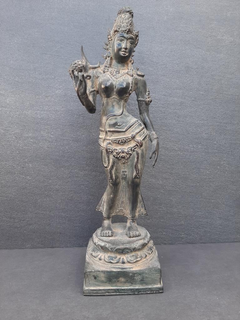 Bronzen beeld/ Lakshmi/godin Sri/Indonesië/India, Ophalen of Verzenden