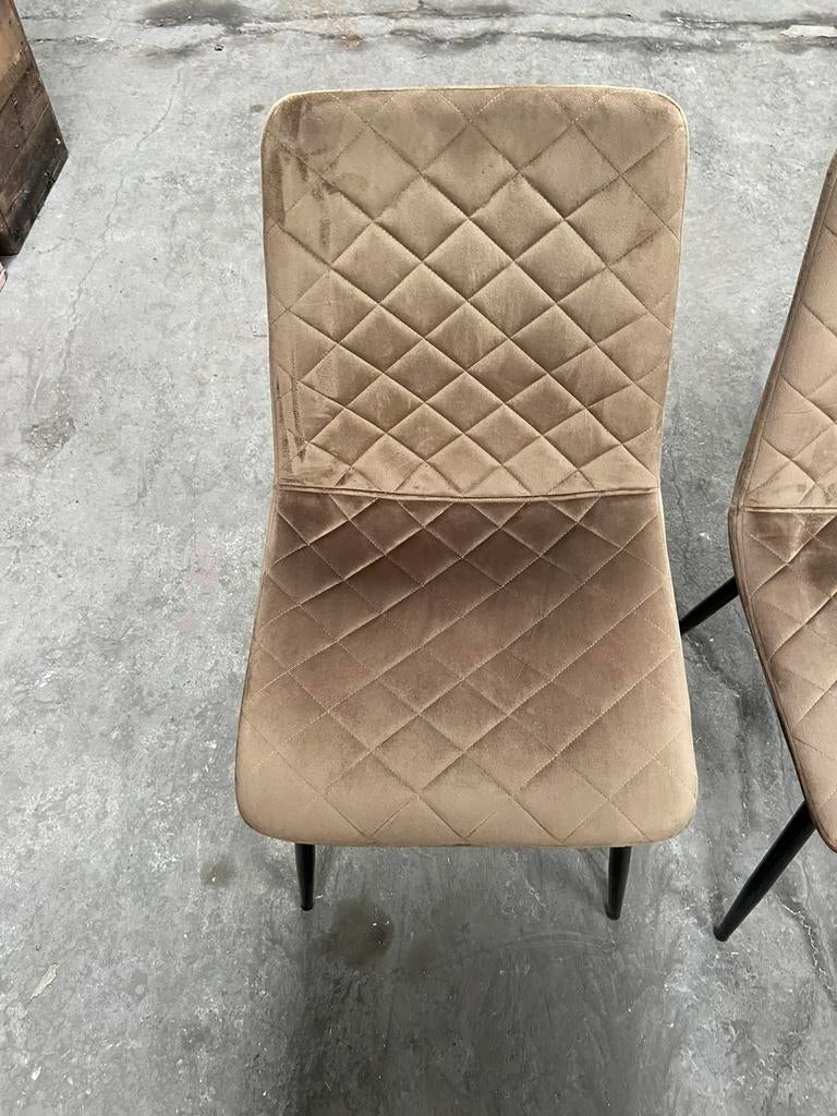 Ensemble de 4 chaises Top Velvet, Tissus, Comme neuf, Brun, Enlèvement