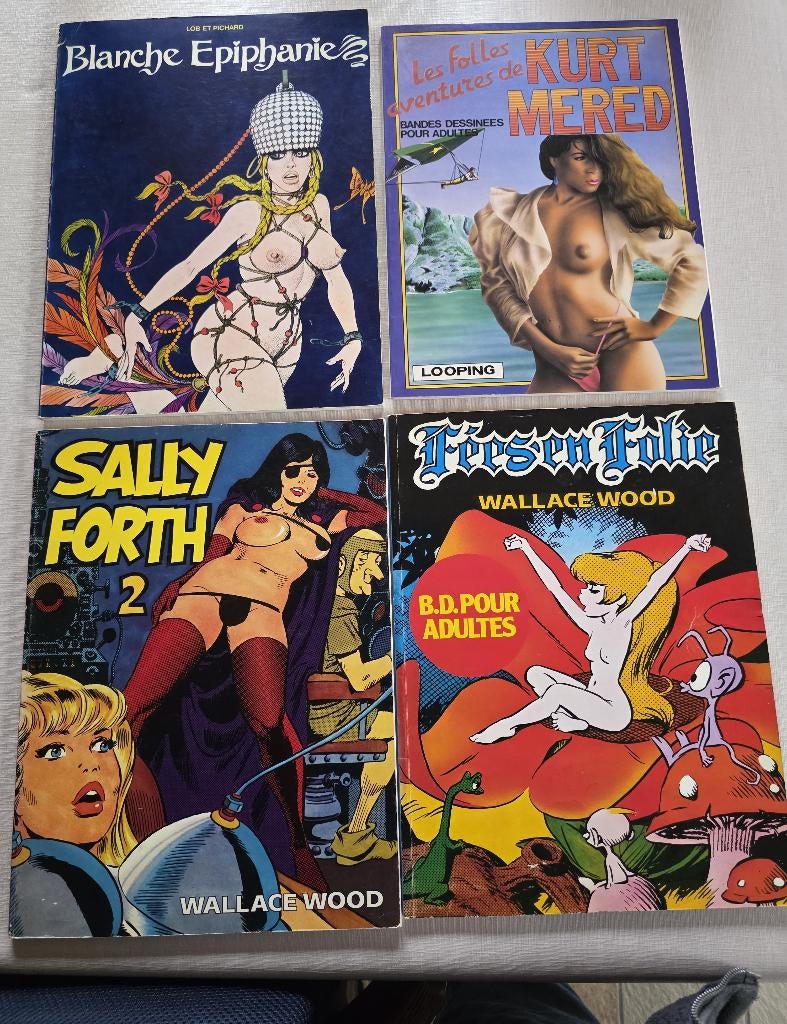 4 erotische cult-strips Wallace Wood Lob Pichard jaren 70 Fr, Boeken, Meerdere stripboeken, Ophalen of Verzenden, Gelezen