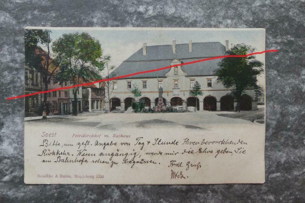 Postkaart 21/5/1903 Soest, Petrikirchhof, Duitsland, Verzamelen, Ophalen of Verzenden, Voor 1920, Gelopen, Duitsland