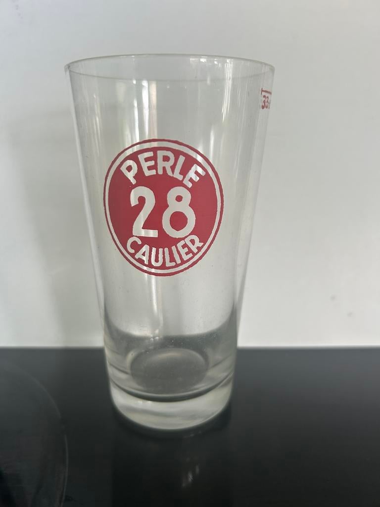 Verre perle 28 brasserie Caulier, Ophalen of Verzenden, Gebruikt, Glas of Glazen