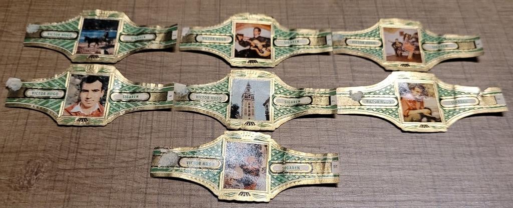 7 oude sigarenbandjes reeks Spanje, Enlèvement ou Envoi, Utilisé, Bagues de cigare