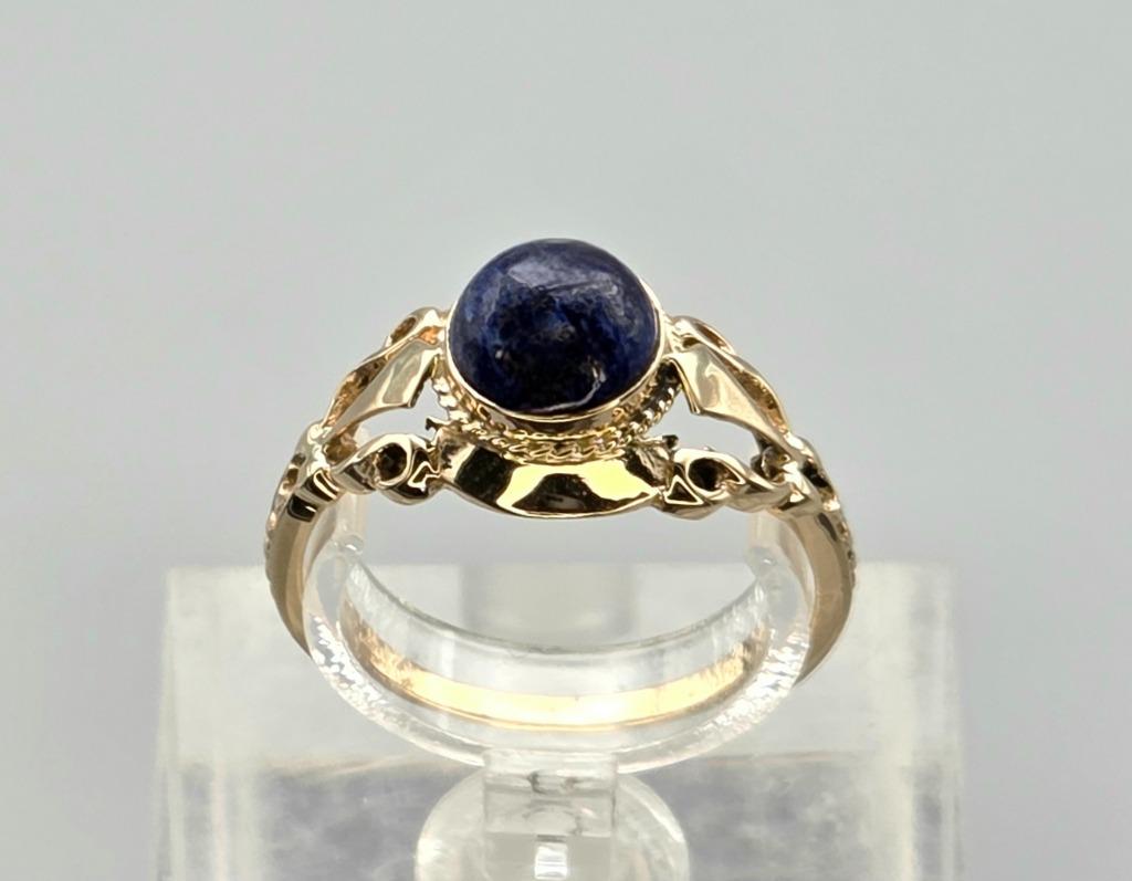 Bague vintage en or avec lapis-lazuli. 2025/586., Bijoux, Sacs & Beauté, Bagues, Comme neuf, Or, 17 à 18, Bleu
