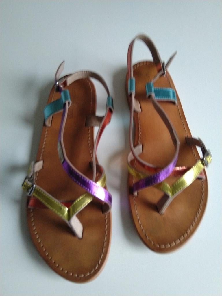 Les Tropéziennes : Gekleurde Sandalen In T 40, Blauw, Gedragen, Les Tropéziennes, Sandalen of Muiltjes