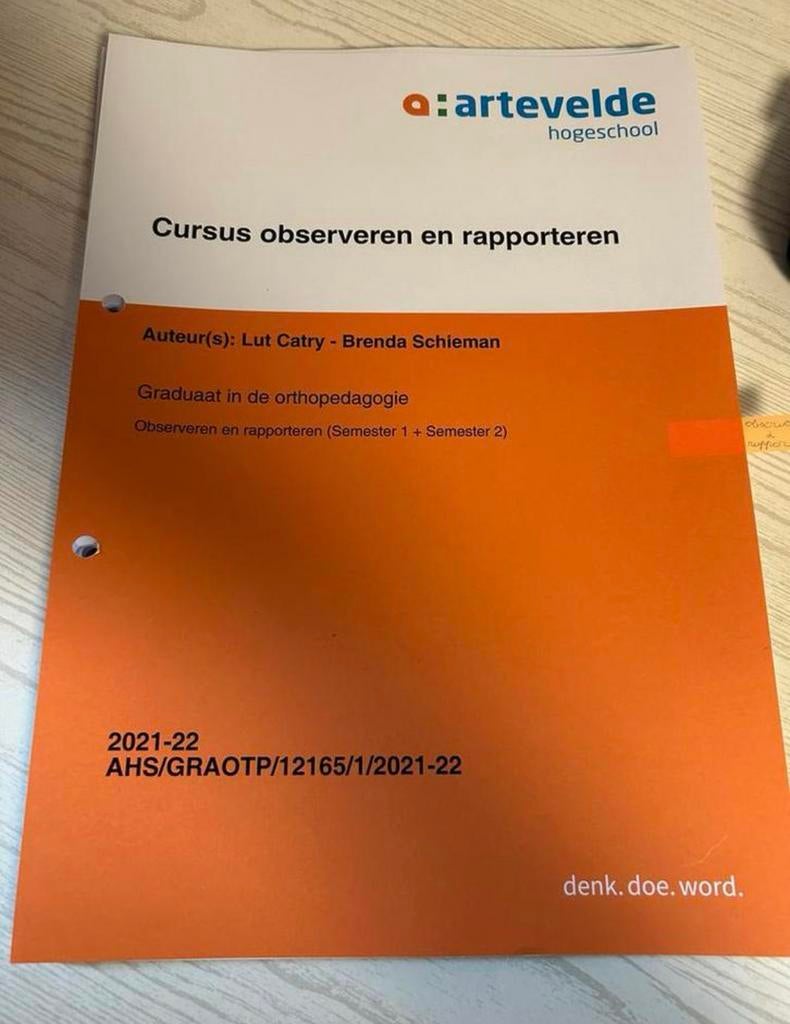 Cursus observeren en rapporteren, Boeken, Ophalen of Verzenden, Nieuw, Hogeschool