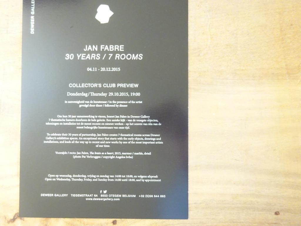 2 invitaties Jan fabre, Enlèvement ou Envoi, Comme neuf, Dépliant