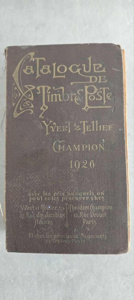 Postzegels 1926 catalogus Yvert et tellier, Verzenden, Catalogus