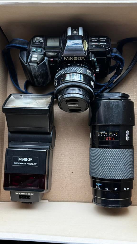 Appareil photo Minolta 7000 avec 2 zoom et un flash, TV, Hi-fi & Vidéo, Enlèvement, Utilisé, Reflex miroir, Minolta