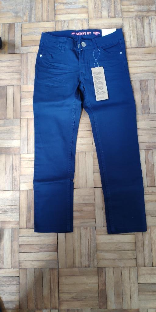 NIEUW blauwe skinny fit meisjes broek stretch - maat 122, Ophalen of Verzenden, Nieuw, Meisje, Broek