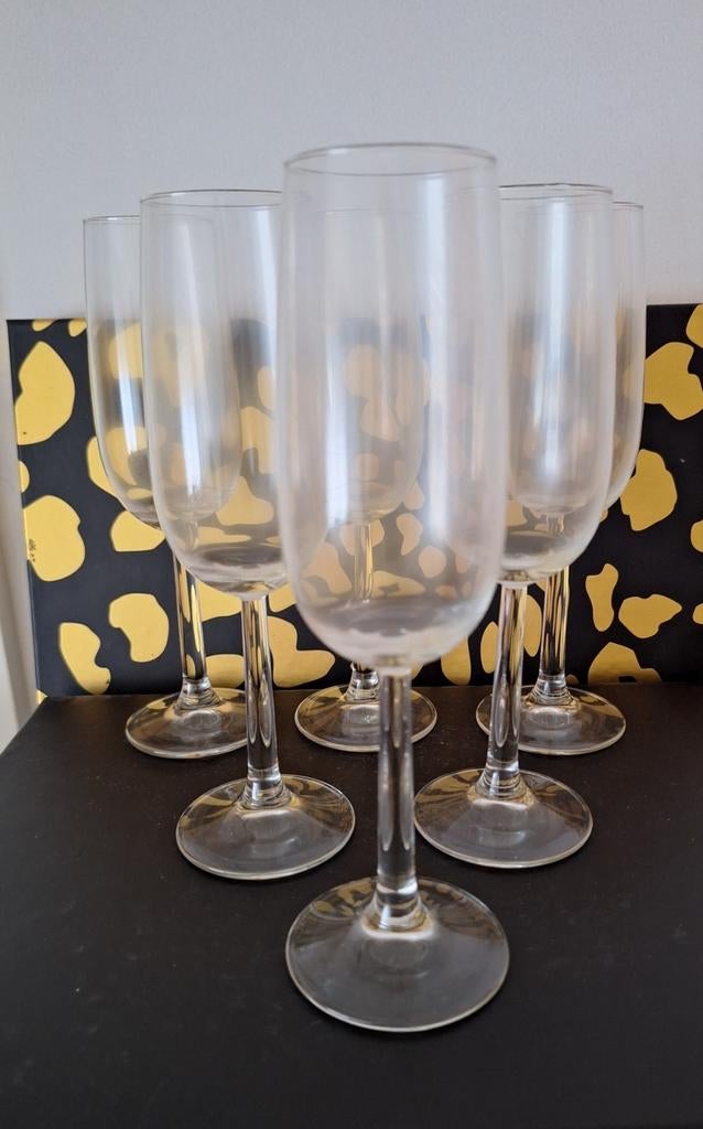 6 champagne glazen champagne glas champagneglazen, Verzamelen, Ophalen of Verzenden, Zo goed als nieuw