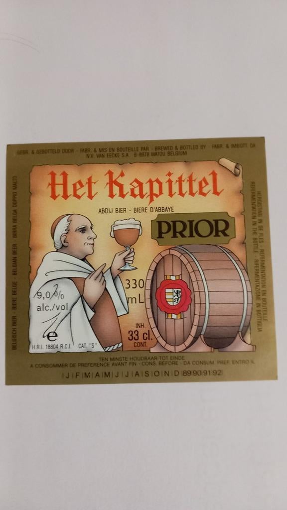 Le Chapitre, étiquette (133), Enlèvement ou Envoi, Comme neuf