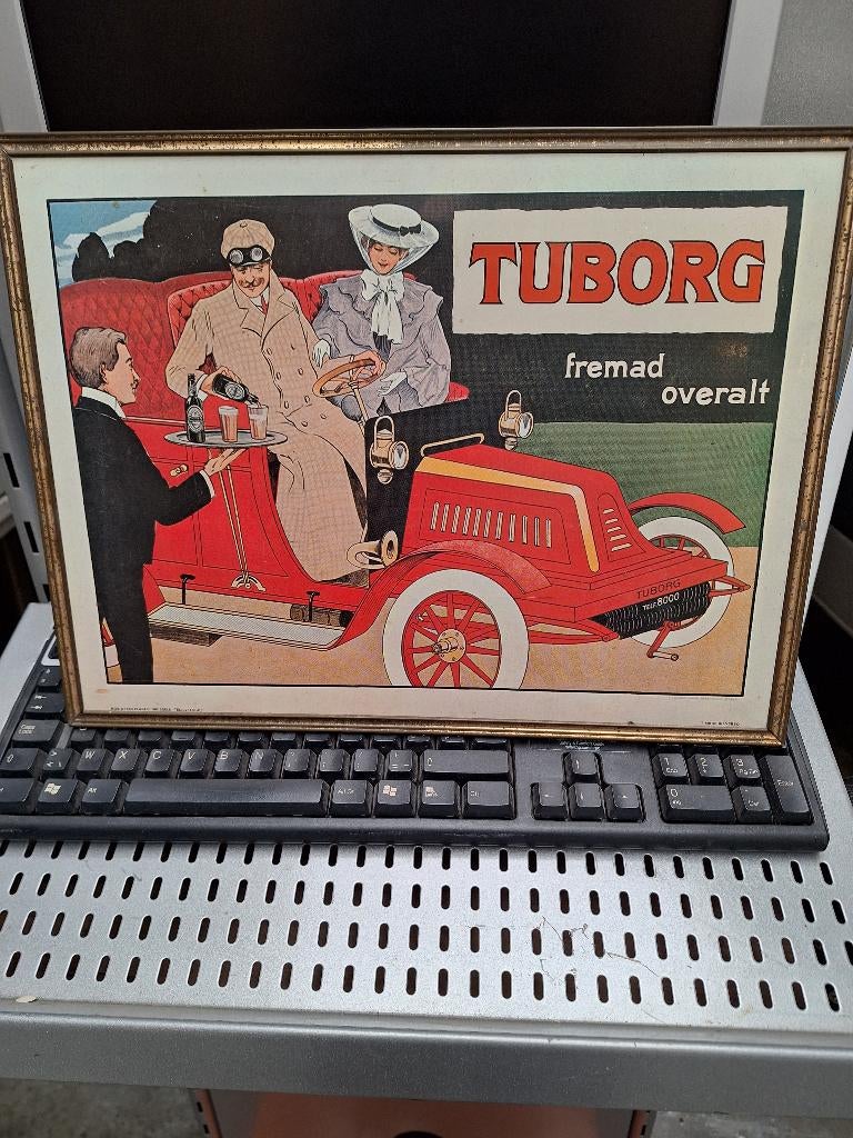 Recamebord Tuborg Glacoide met zegel, Ophalen, Zo goed als nieuw, Reclamebord