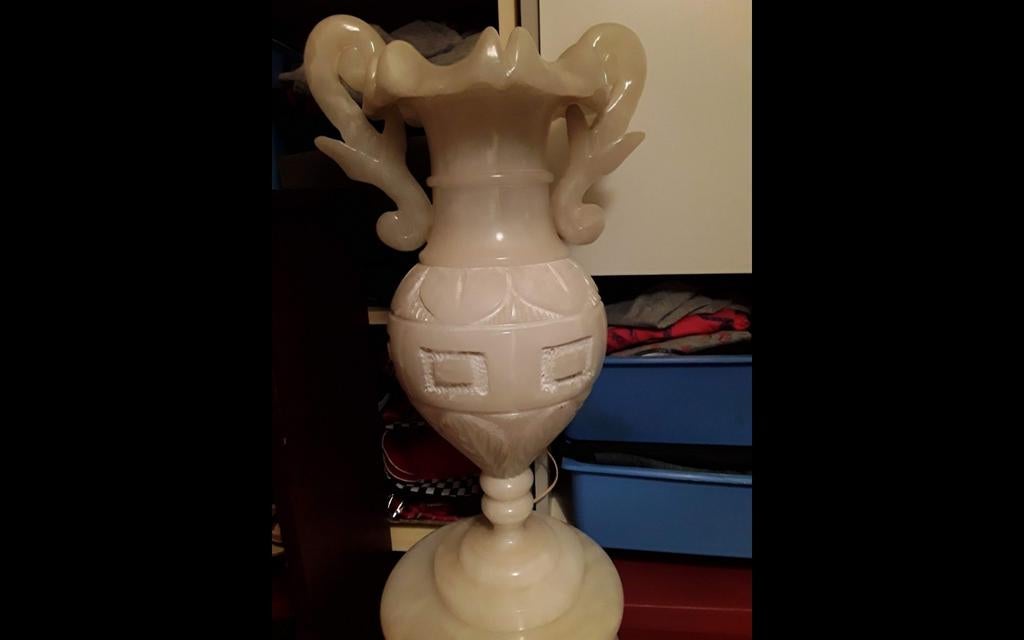 Colonne  en albatre 150cm avec vasque. Peut s’allumer, Antiquités & Art, Enlèvement