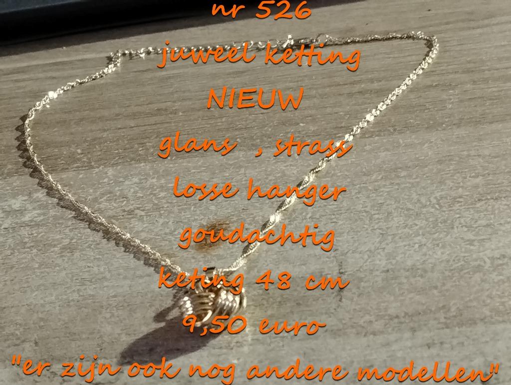 526. juweel ketting , NIEUW ,  verzending inbegrepen, Overige materialen, Met strass, Verzenden, Nieuw