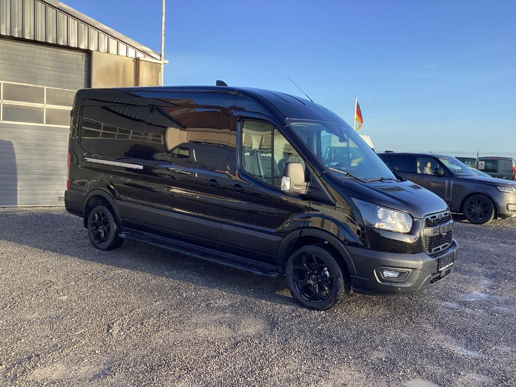 ford transit l3h2 130pk automaat 2023 10km 36950e ex, Auto's, Bestelwagens en Lichte vracht, Stof, 4 cilinders, Zwart, Bedrijf