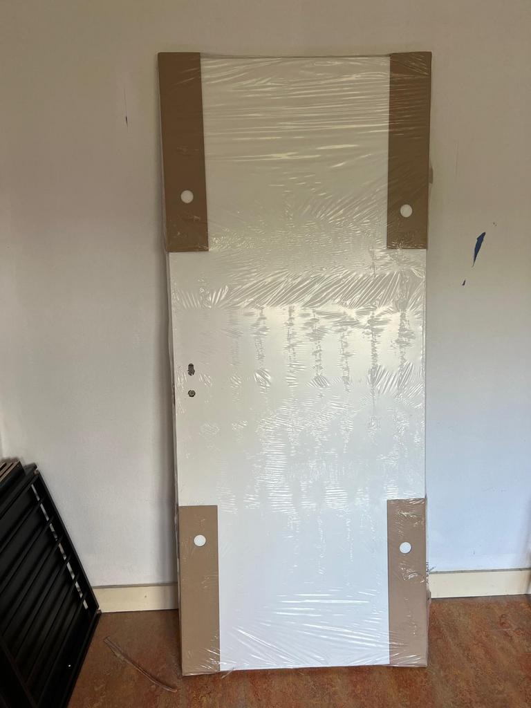 Porte intérieure dekorit blanche avec huisserie, Neuf, 75 à 150 cm, Chambranle de porte, Enlèvement