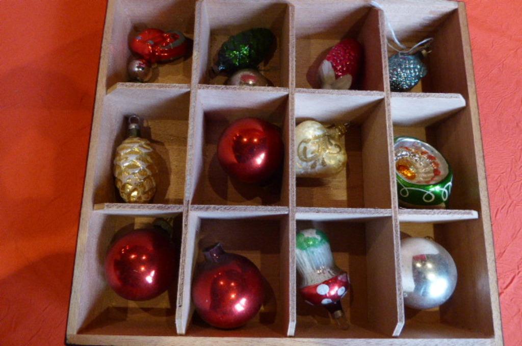 boules de noël anciennes avec coffret, Enlèvement ou Envoi, Comme neuf
