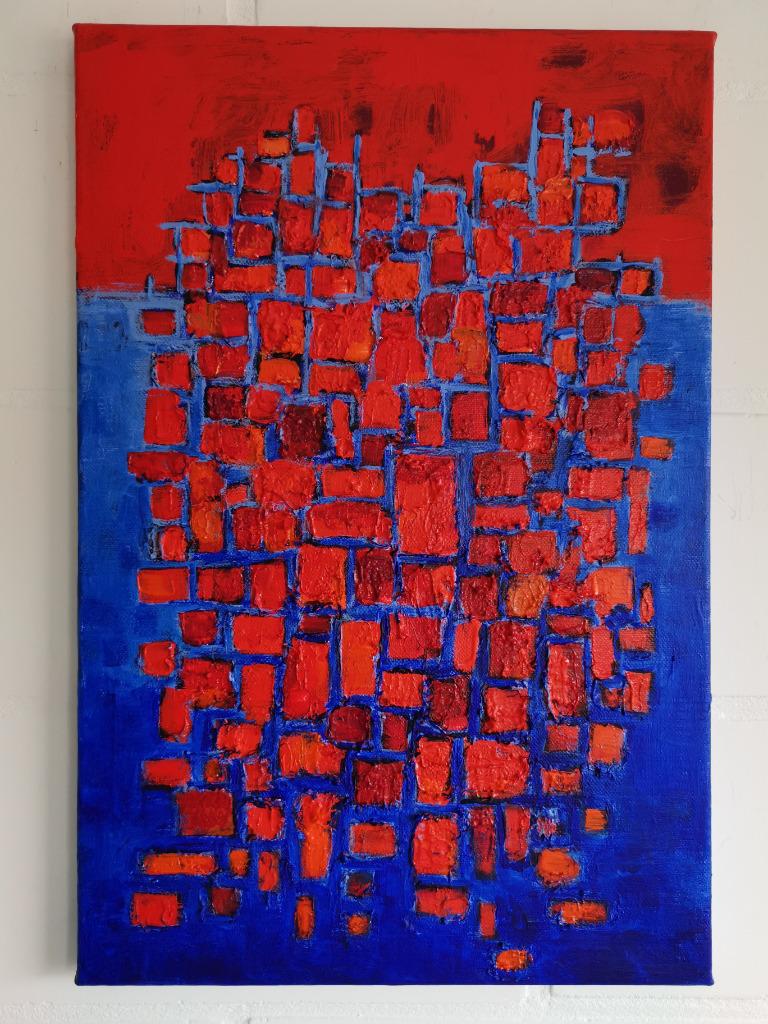 Ode aan Nicolas de Staël 2 - acryl op doek, Antiek en Kunst, Ophalen