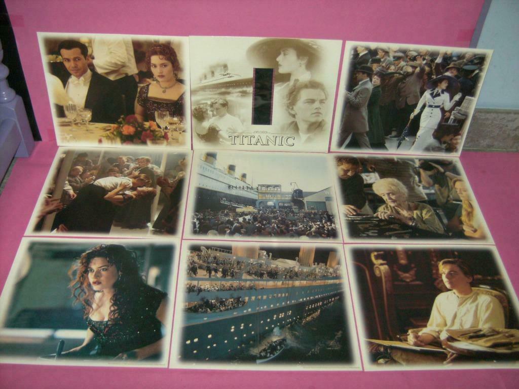 8 Prentkaarten + dia van de film titanic., Collections, Enlèvement ou Envoi, Utilisé, Film, Photo ou Carte